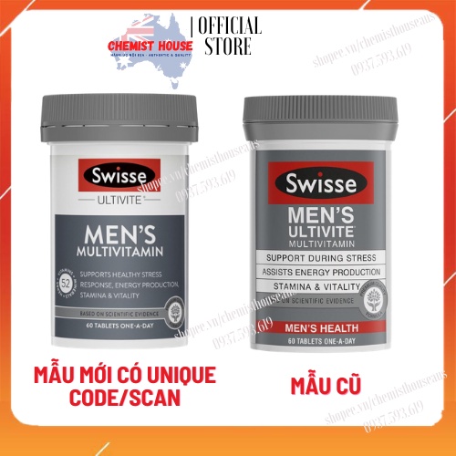[Hàng Chuẩn ÚC] Swisse Men's Ultivite Multivitamin - 53 Vitamin TRONG 1 VIÊN dành cho Nam DATE 2022,2023 | Thế Giới Skin Care