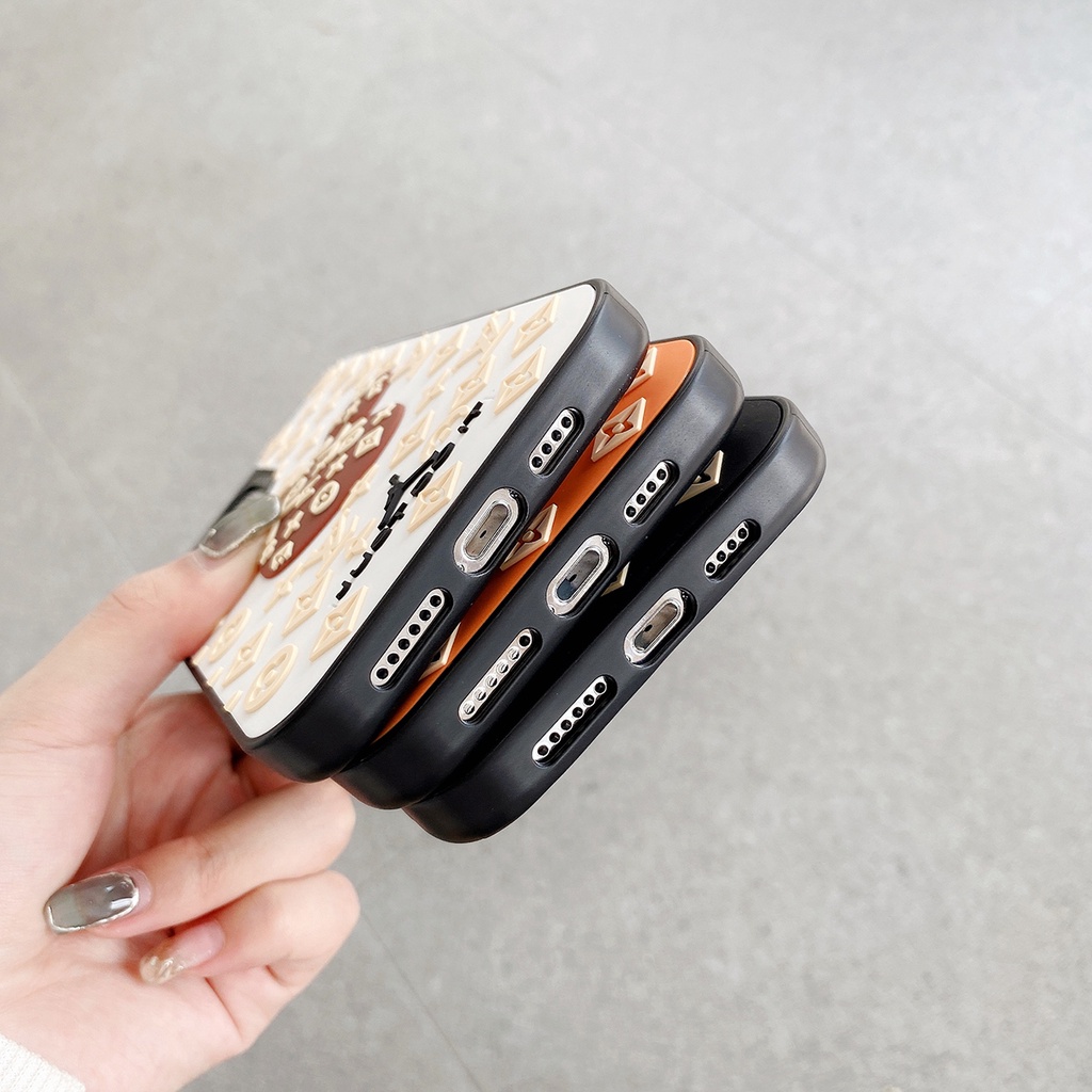 HÌNH GẤU CUTE Ốp Điện Thoại Silicon In Logo 3D LV Kaws Gấu lưng cứng Casetify iphone 7 8 X XS 11 12 13 14 PRO PLUS MAX