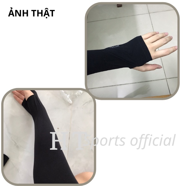 Ống tay chống nắng, găng tay xỏ ngón Let's slim HT Sports cao cấp co dãn tốt