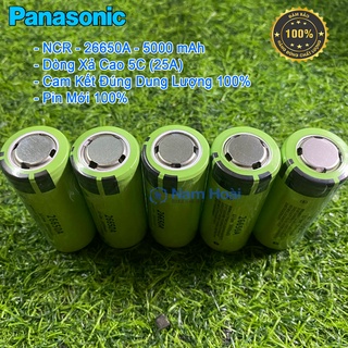 Pin cell 26650 panasonic 5000mah xả cao 25a cam kết đúng dung lượng