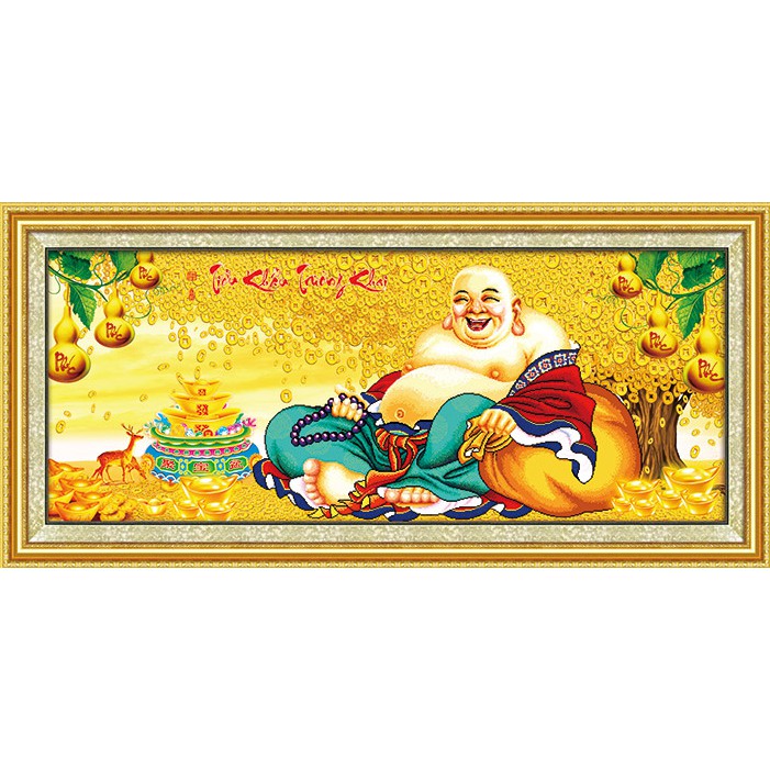 Tranh Đính Đá PHẬT DI LẠC. KT: 1m x 46cm - 1m5 x 65cm