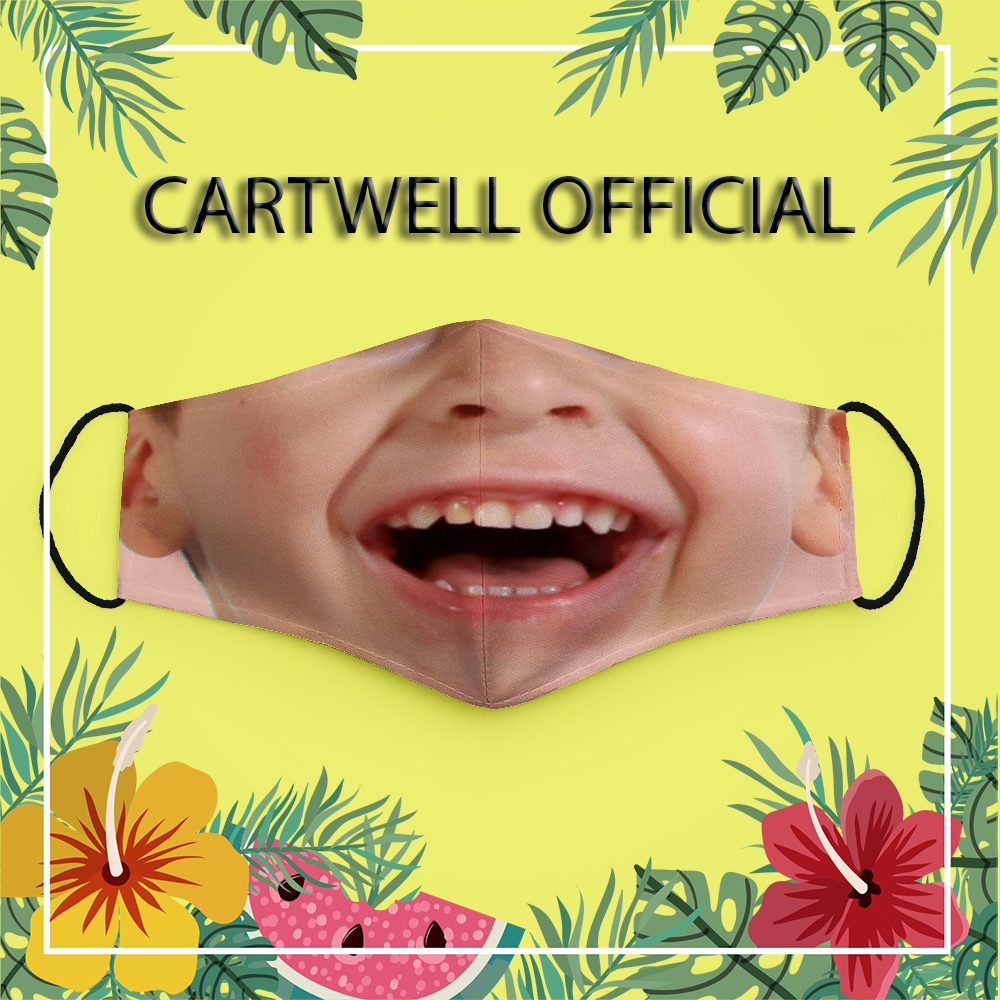 Khẩu trang hút thuốc 3d troll mặt người hình baby 5 CARTWELL kháng khuẩn chất liệu vải mềm phòng ô nhiễm ngăn bụi mịn dà