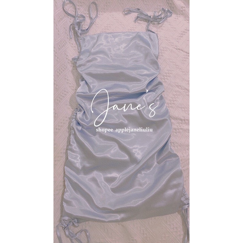 Sẵn JANE'S Đầm ôm rút dây nhún sóng xanh Pastel tôn dáng dạ tiệc siêu yêu JANE'S COLLECTION C22