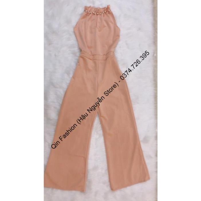 TBO-Jumpsuits Cổ Giọt Nước Kết Cườm (Kèm Video Hình Thật) vải umi thanh lịch thời trang sanh chảnh TASA
