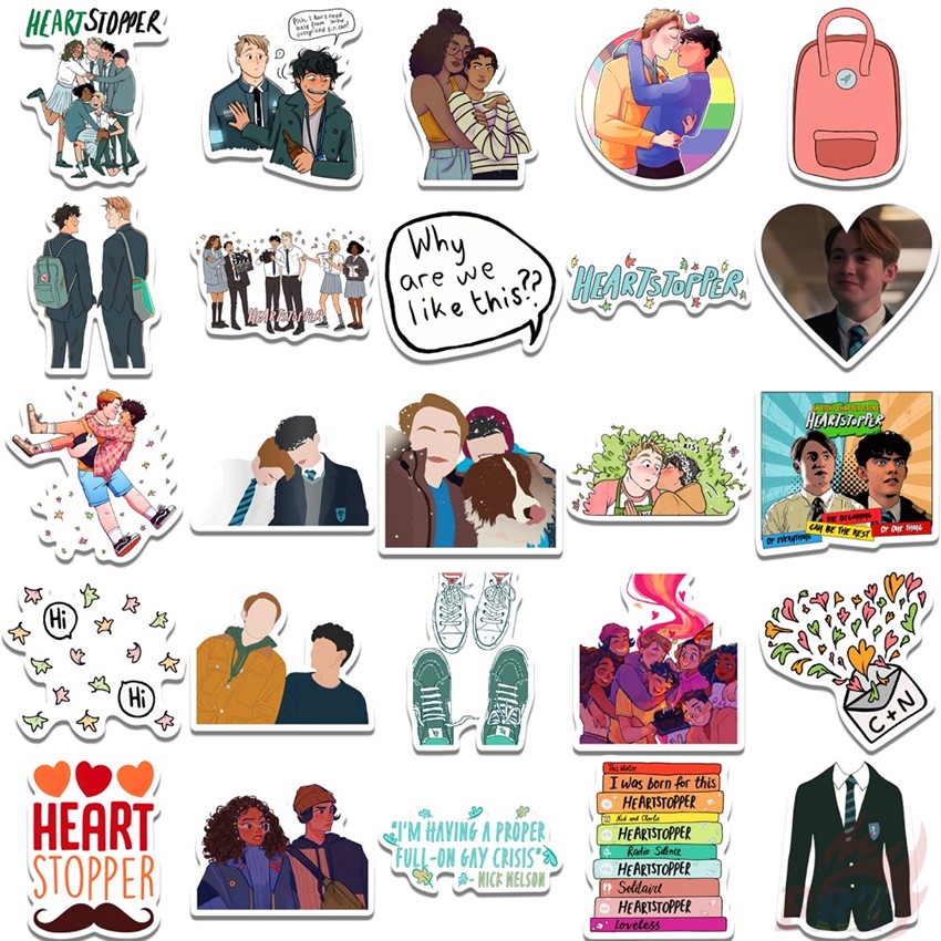 50Pcs/Set ❉ Heartstopper Series 01 Stickers ❉ Waterproof DIY Fashion Decals Doodle Stickers