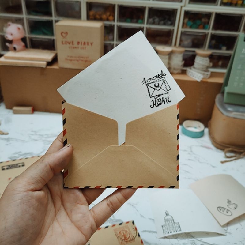 Bộ 5 chiếc thư mini cổ điển vintage