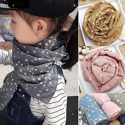 Khăn Choàng Cổ Giữ Ấm Họa Tiết Ngôi Sao Cho Bé Trai Và Bé Gái