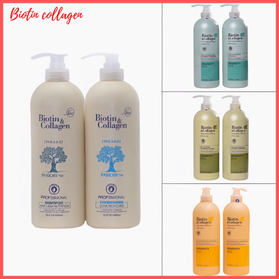 Dầu gội Biotin Collagen Voudioty 1000ml | Dầu gội đầu kiềm dầu, phục hồi hư tổn - ngăn ngừa rụng tóc, gàu