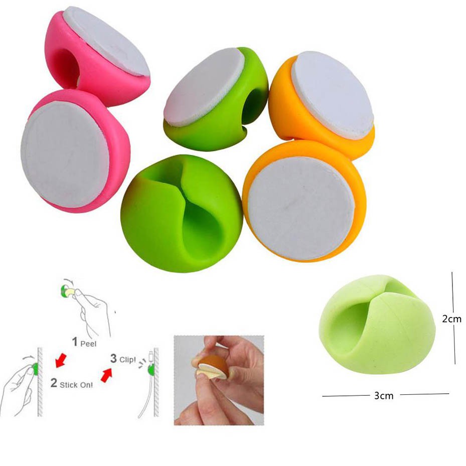 Nút dán tường tiện lợi giữ cố định dây điện, cáp sạc, dây tai nghe chống xoắn rối, màu sắc dễ thương, giá rẻ | BigBuy360 - bigbuy360.vn