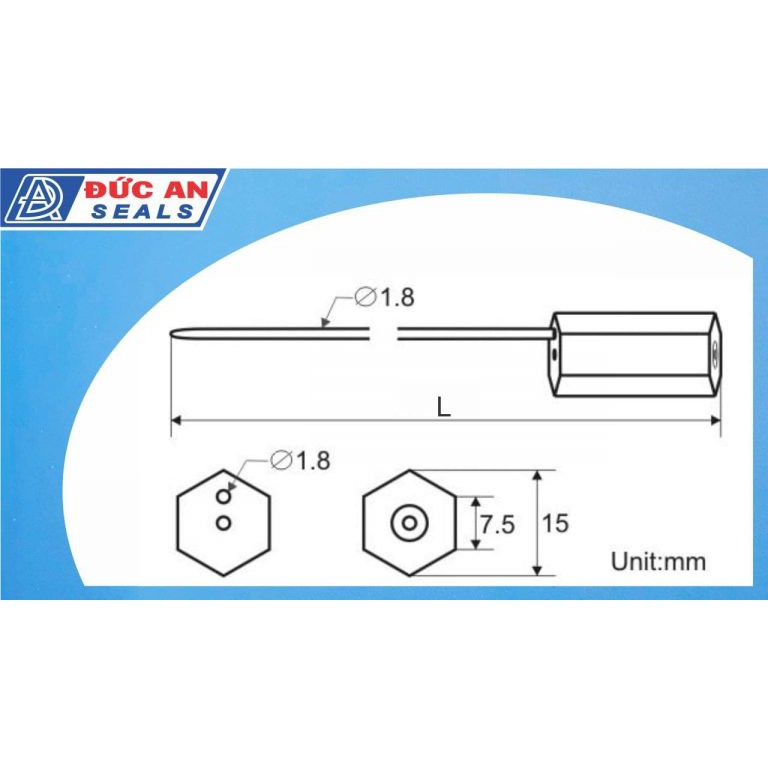 100 chiếc - Seal khóa niêm phong kẹp chì cáp rút ngắn 25cm DA31