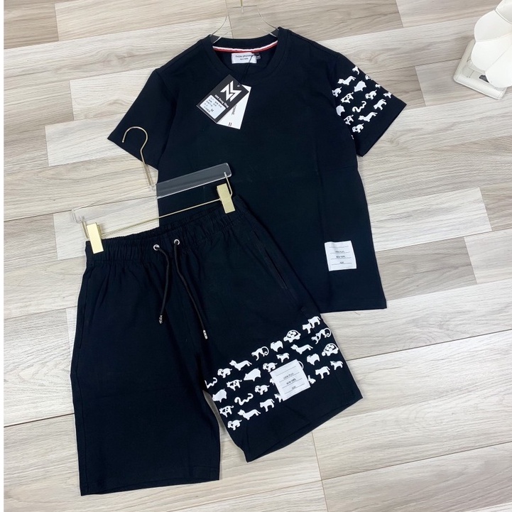 Bộ Quần Áo Thom Họa Tiết Thêu Dog - Đồ Bộ Thể Thao Thome Browne Nam Chất Cotton Mát Mịn DT STORE MENWEAR