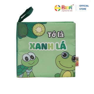 Sách vải HAPPI, Tớ là xanh lá,  kích thích phát triển đa giác quan cho trẻ từ sơ sinh, 8 trang, 12x12cm