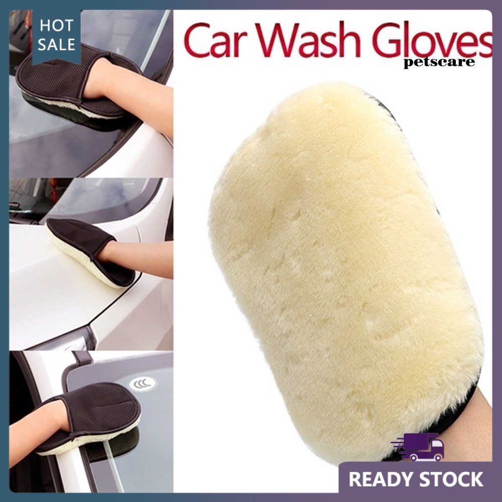 【PTX】Soft Mitten Plush Water Absorption Car Vehicle Cleaning Washing Brush Glove