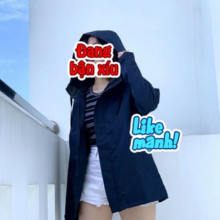 ÁO KHOÁC JACKET WET nAM, NỮ chống nước màu xanh đậm