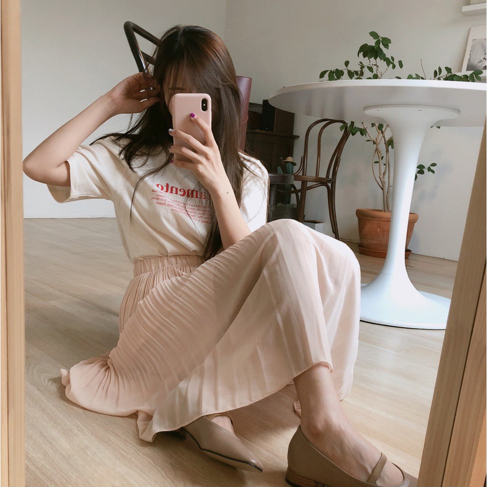 (Order-M) Ulzzang Chân váy midi xếp ly nhỏ Hàn Quốc M029-1 KS | BigBuy360 - bigbuy360.vn