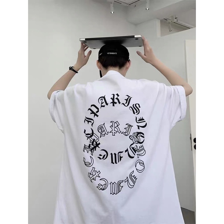 Áo thun unisex chữ phông nam nữ tay lỡ oversize form rộng