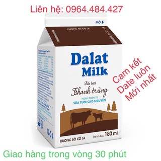 Sữa thanh trùng hương socola Dalat Milk hộp 180ml( Chỉ giao khu vực TpHCM)