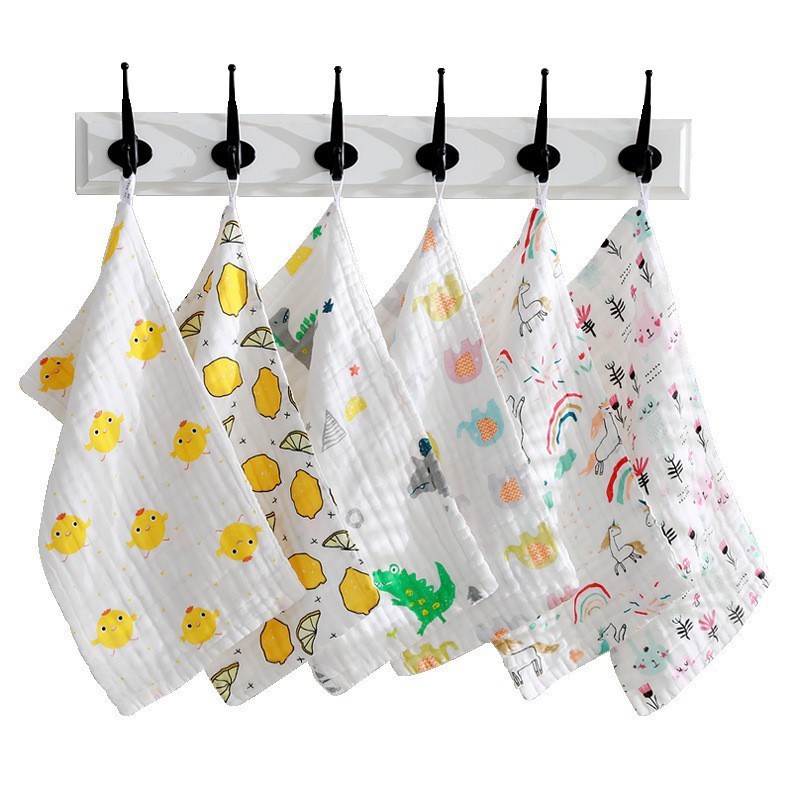 Khăn Tắm Cho Bé Sơ Sinh Kích Thước 25x50cm | Vải Ủ Thịt | Khăn Lau Nước Bọt Hình Vuông Nhỏ Bằng cotton