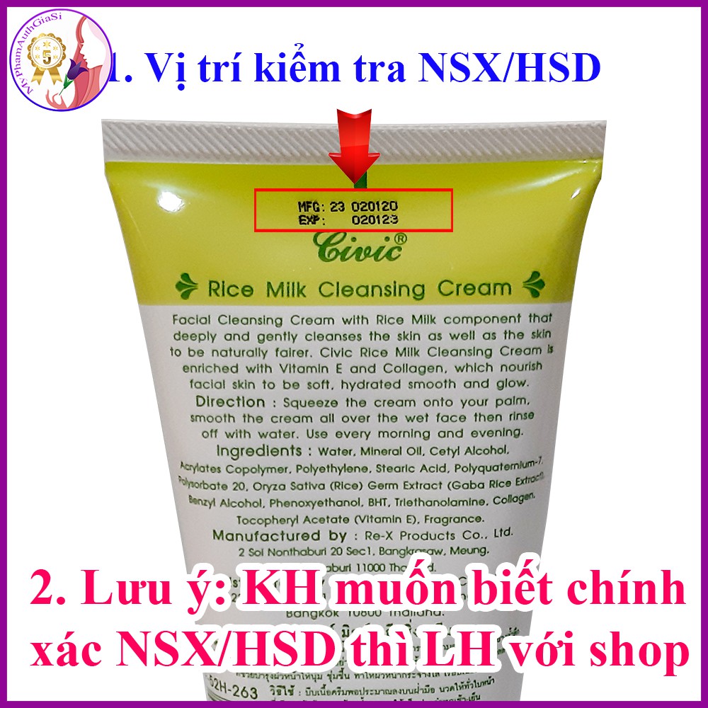 Sữa rửa mặt gạo civic rice milk 180ml thái lan