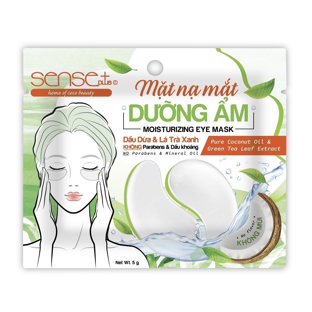 Mặt Nạ Mắt Sense Plus Moisturizing Dưỡng Ẩm Từ Dầu Dừa Và Lá Trà Xanh 5g