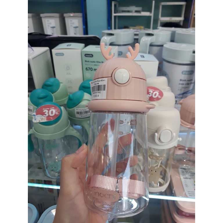 Bình nước Goki Rudy 450ml nhựa Tritan an toàn cho bé có dây đeo (Bình nước Vinamilk Khuyến Mại)
