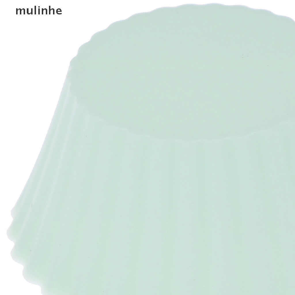 Set 10 Khuôn Silicon Làm Bánh Cupcake Hình Tròn Tiện Dụng