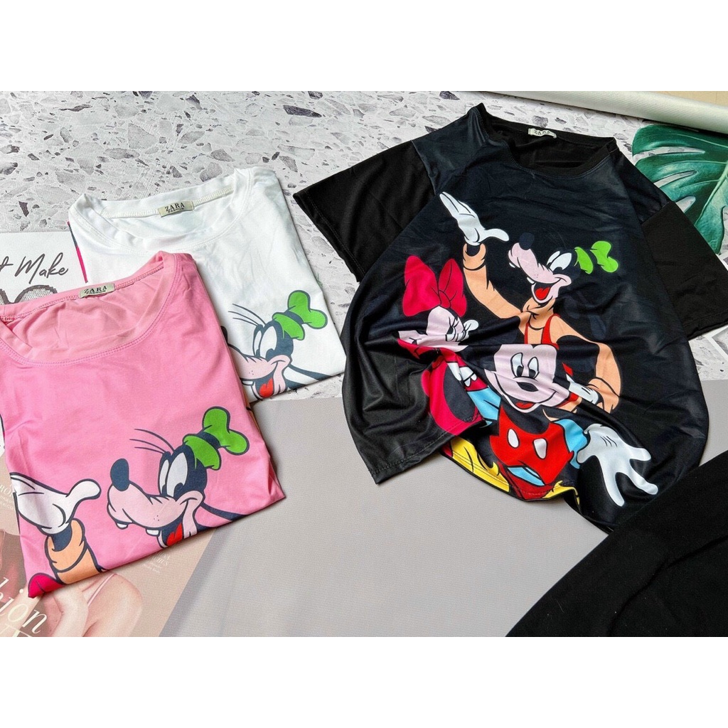Set Bộ Thun Ngố Áo Phông Mèo Mickey Siêu Dễ Thương