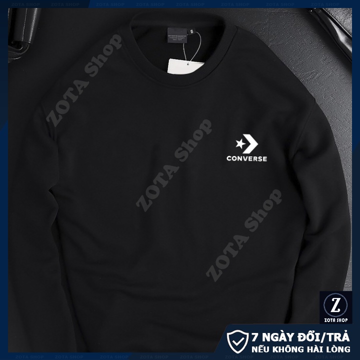Áo nỉ nam dài tay, áo sweater unisex cổ tròn nỉ mềm mịn bó sát in hình ở ngực mã SW52