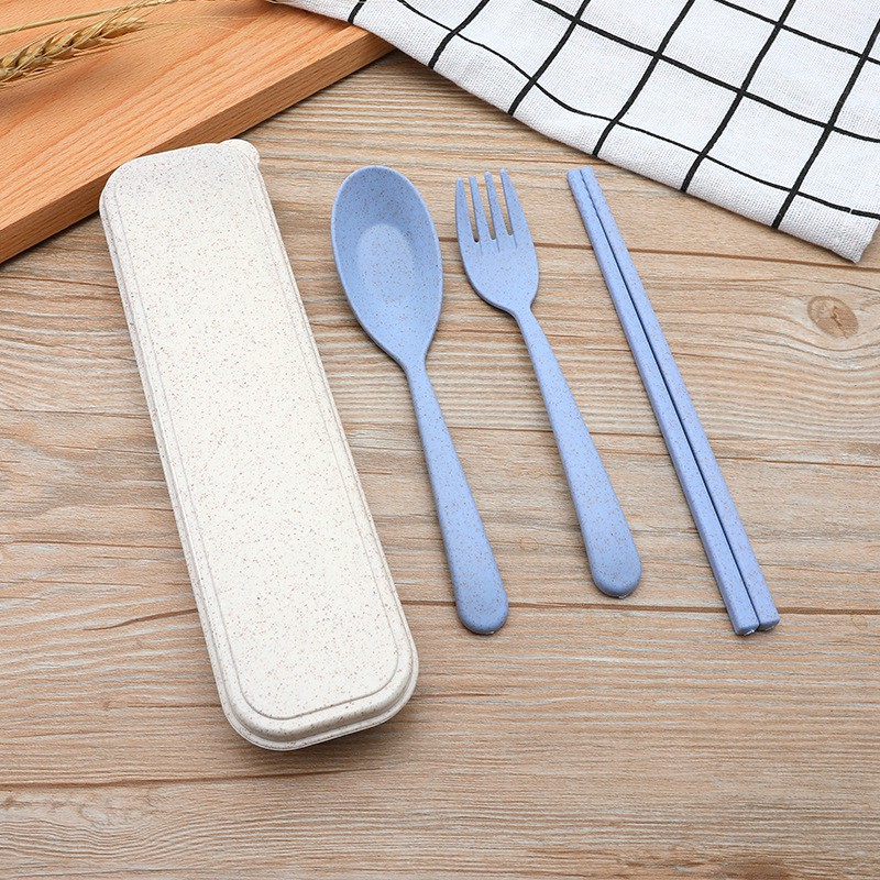 KATELV Set 3 dụng cụ bàn ăn chất liệu sợi lúa mạch thân thiện với môi trường