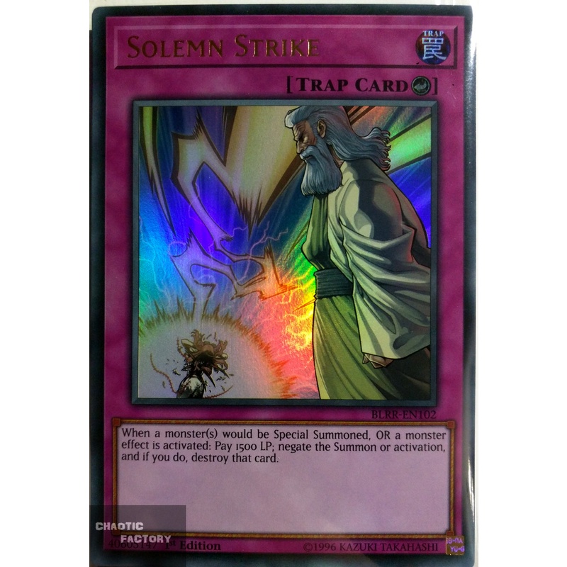 Thẻ bài YUGIOH - Solemn Strike - BLRR-EN102 - Ultra Rare 1st Edition