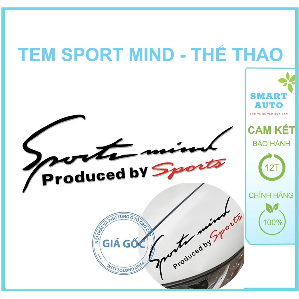Tem dán xe Sport mind, produced by Sports xe hơi loại To dài 37cm