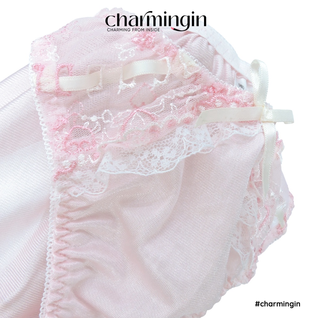 Quần lót dệt kim siêu mịn ren ruy băng dễ thương size M, L, 3L - QLDK0116