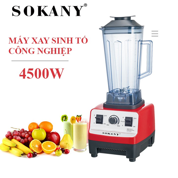 [ SỈ - LẺ ] Máy Xay Công Nghiệp Xay đá, xay thịt, sinh tố, các loại hạt Chính hãng Sokany 4500W [ BH - 12 Tháng]