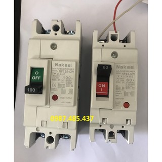 Aptomat 1 pha MCCB 2P 60A, 100A Nakasi