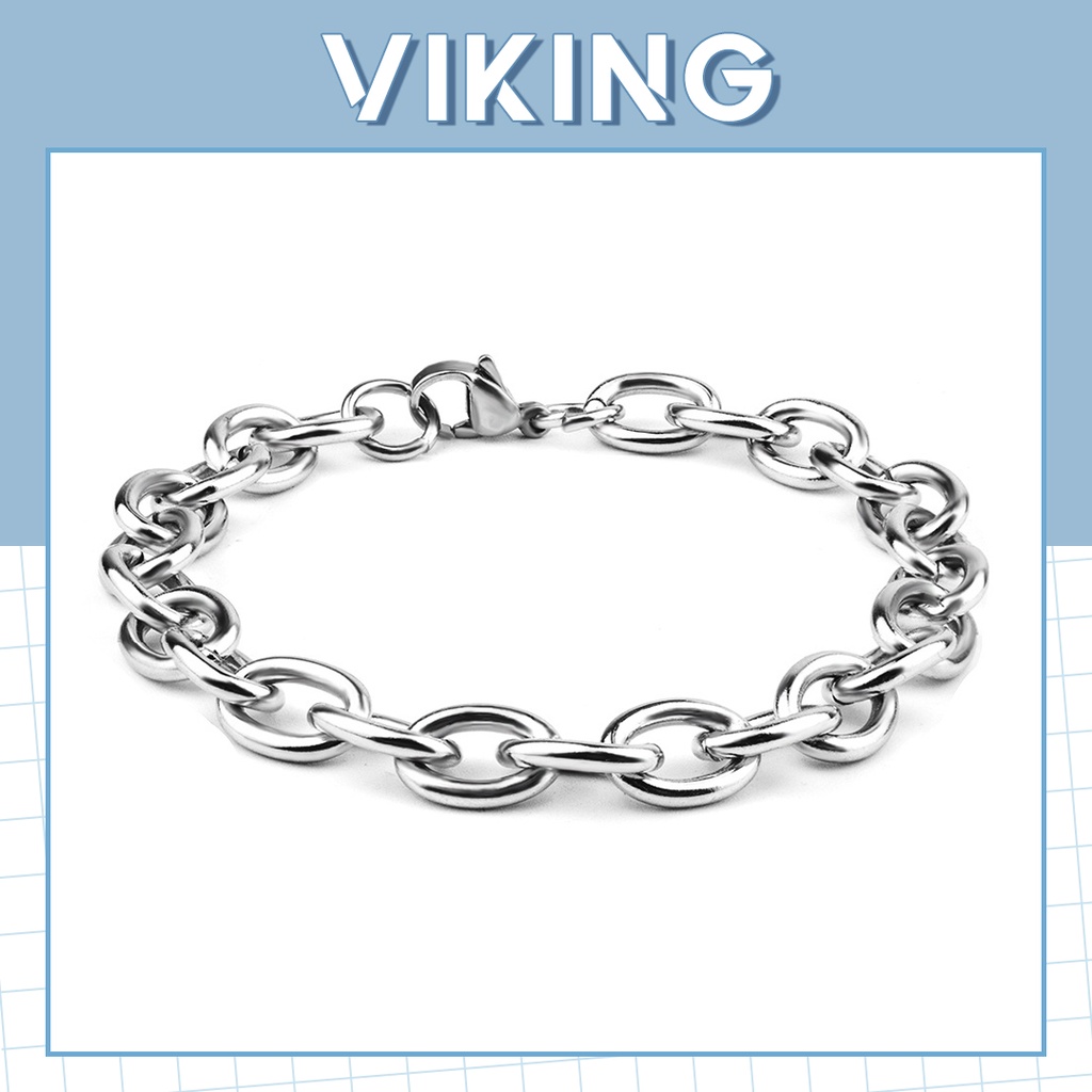 Vòng Tay Lắc Tay Nam Nữ Xích Tròn Thép Titan Không Gỉ B07