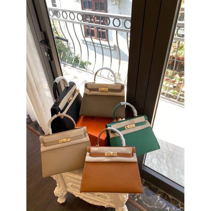 Túi Kellyyyyyy tag đồng size 20, 25 chất siêu đẹp tặng kèm khăn lụa(không hộp) | BigBuy360 - bigbuy360.vn