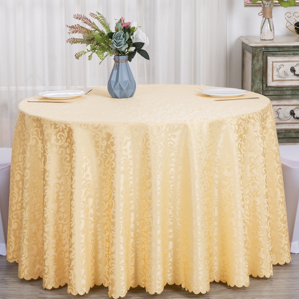 Khăn Trải Bàn Tròn Màu Trắng Bằng Chất Liệu 100% Poly Chất Lượng Cao Dùng Để Trang Trí Tiệc