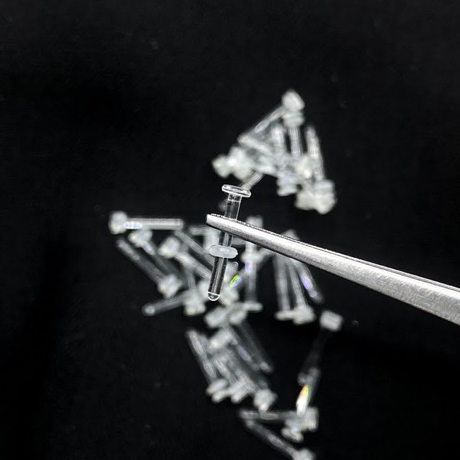 [AnBodyPiercing] Khuyên tai thủy tinh Pyrex Glass kèm vòng silicon cố định