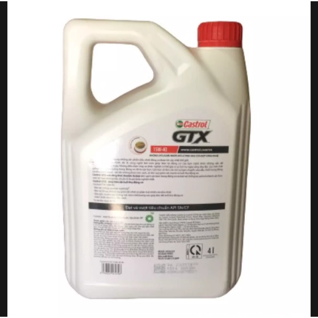 Dầu Nhớt Động Cơ CASTROL GTX 15W40 API SN 4 LÍT