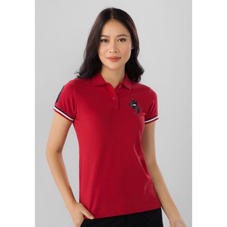 Áo Thun Nữ Có Cổ Ngắn Tay Giordano Polo Màu Đỏ Logo Napoleon 0531721053