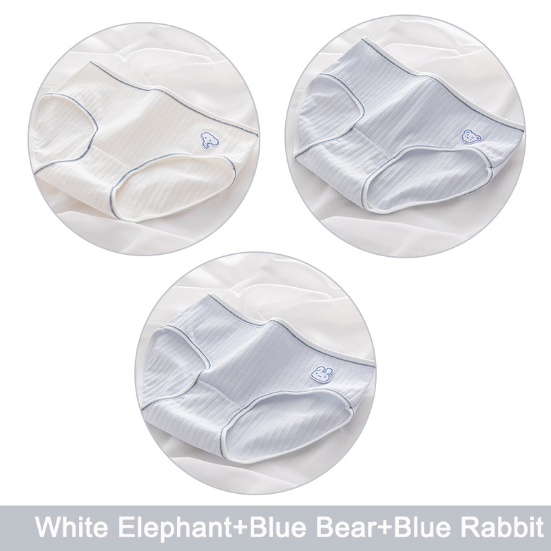 Cute Byte Bộ 3 Quần Lót Cotton In Hình Gấu / Heo Dễ Thương Cho Nữ