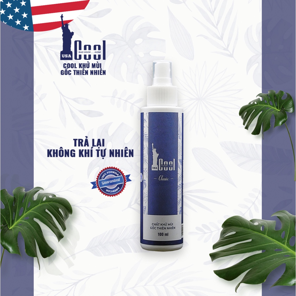 Chai Xịt Khử Mùi Cool Khử các loại mùi khó chịu trong không khí như mùi thuốc lá, mùi thức ăn, mùi trái cây, mùi giày vớ