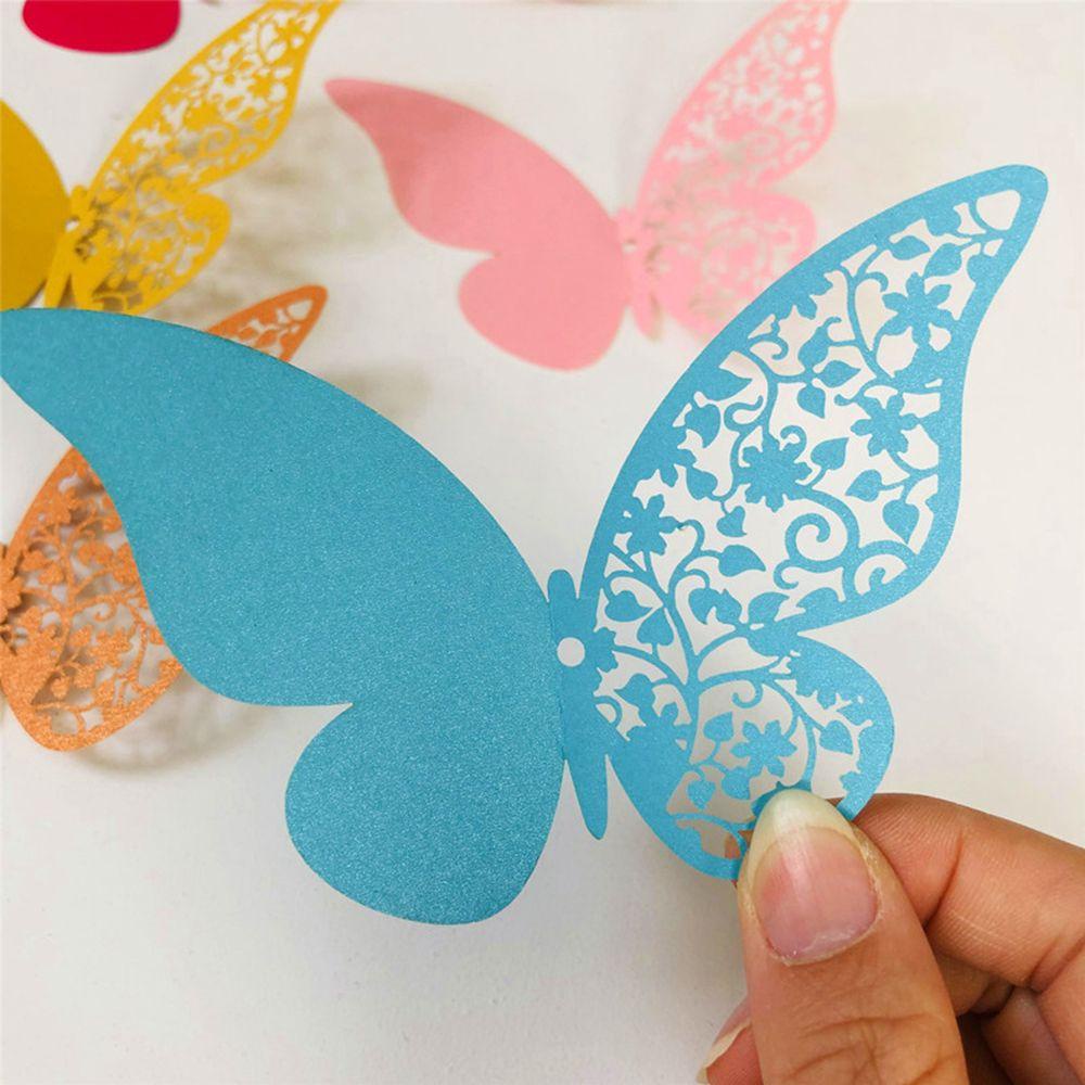 PATRICIA Thẻ Dán Hình Bướm 3D Màu Sáng