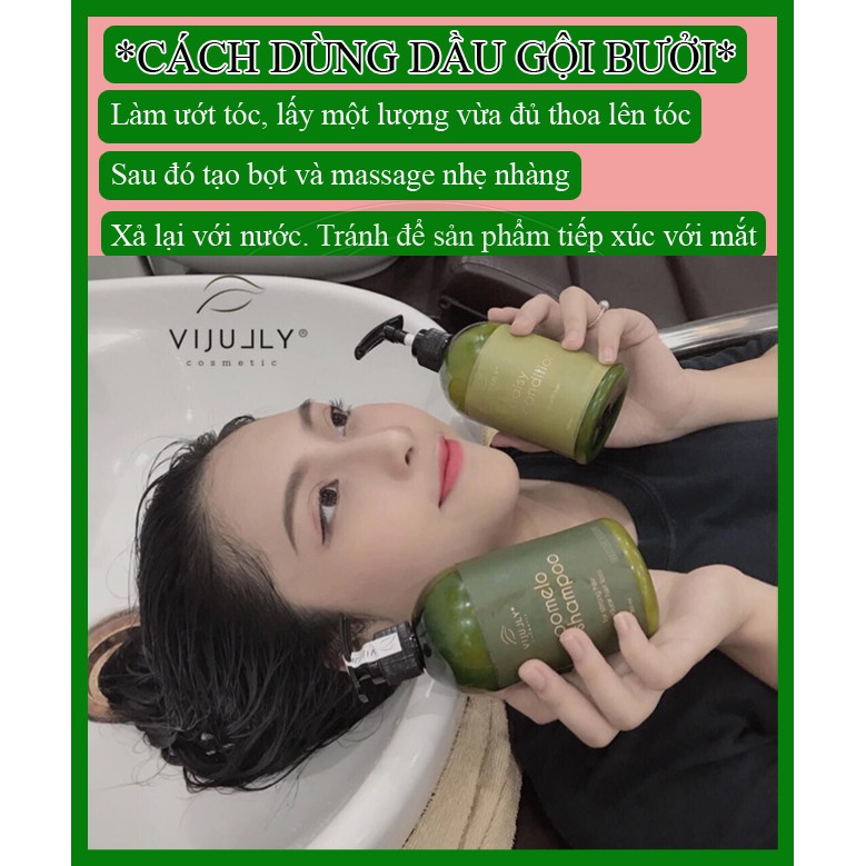 Dầu gội bưởi Vijully, Dầu gội Pomelo Shampo - Giảm rụng tóc, kích mọc tóc - 280ml