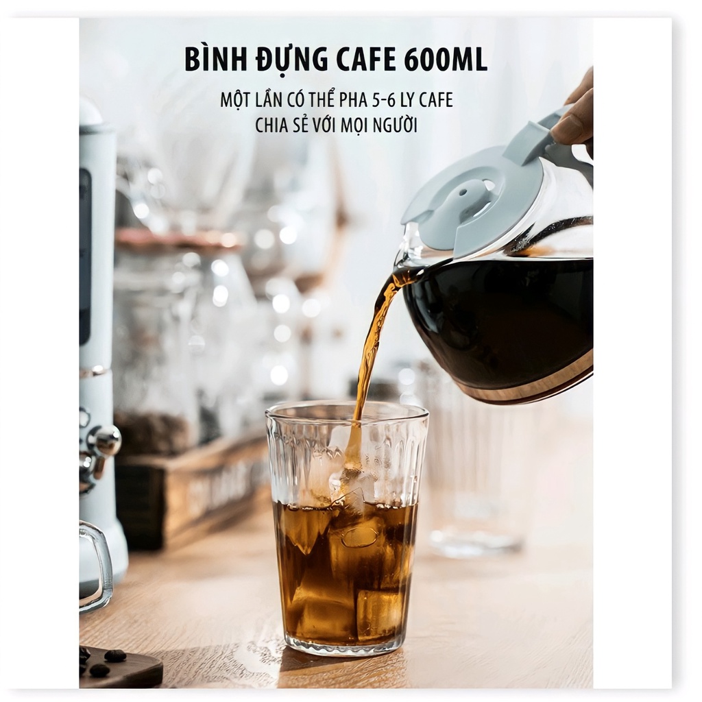 Máy pha cà phê mini Bear KFJ-A06K1 chính hãng máy pha cafe viên nén Espresso tặng kèm 100gr bột café Arabica