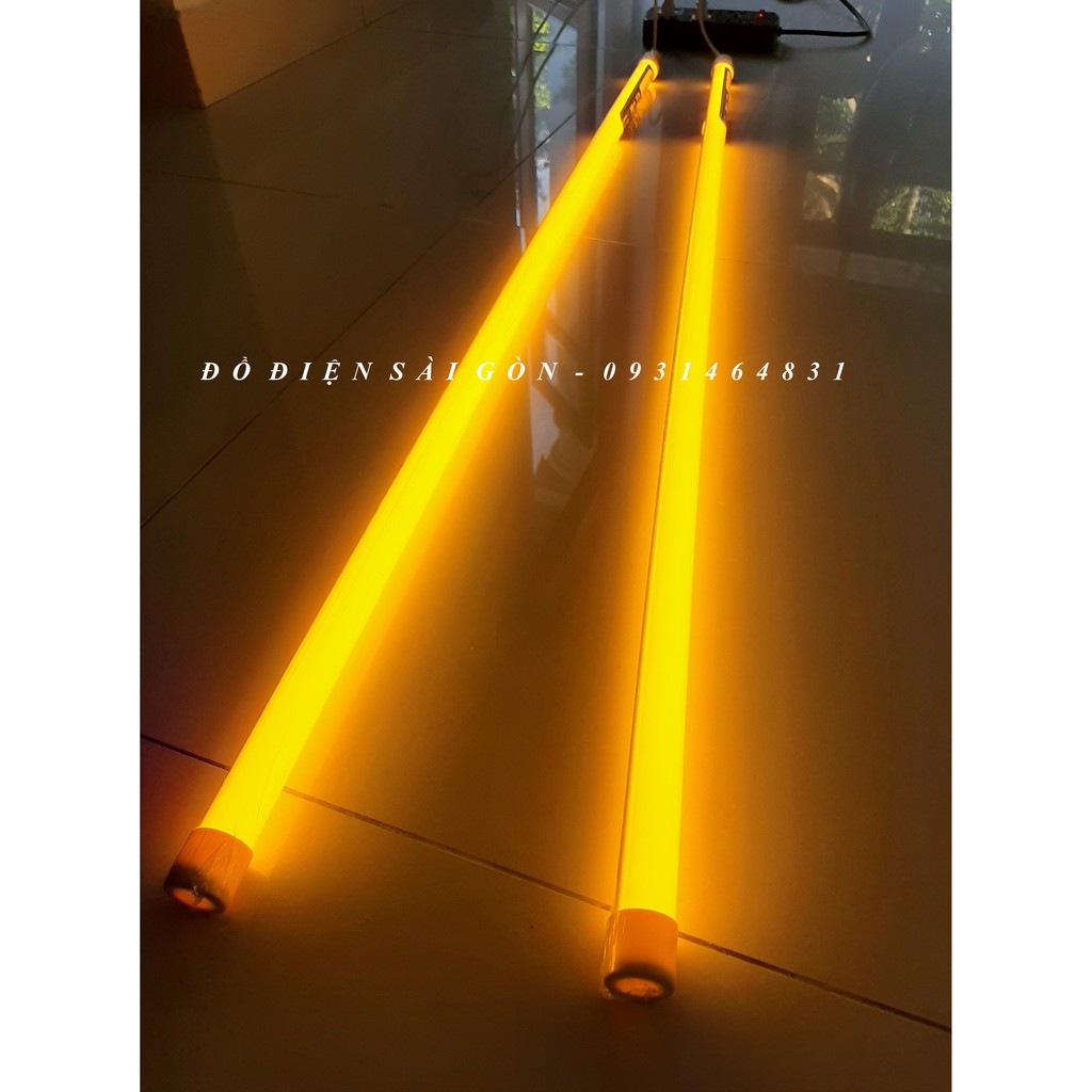 Combo 2 Bóng Led Tuýp 60cm - 1m2 Trang Trí Màu Vàng 9W - 18W, Đèn Led 6 Tấc - 1,2m Nhiều Màu Sắc