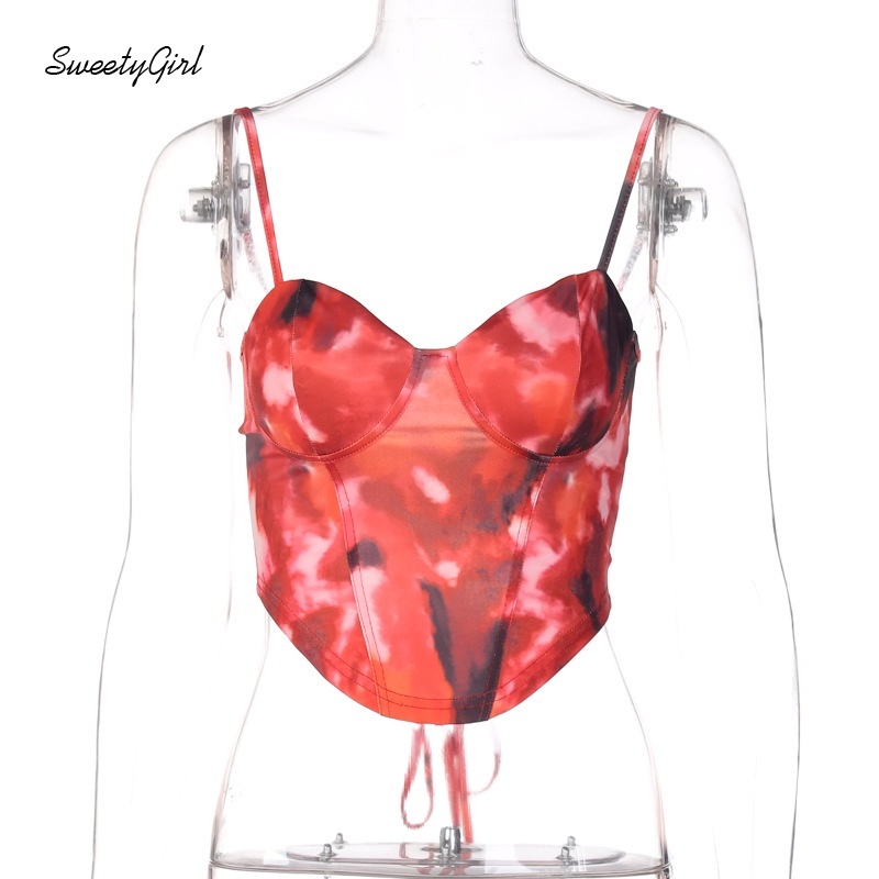 Áo dây rút cổ chữ V hở lưng nhuộm màu thời trang quyến rũ cho nữ