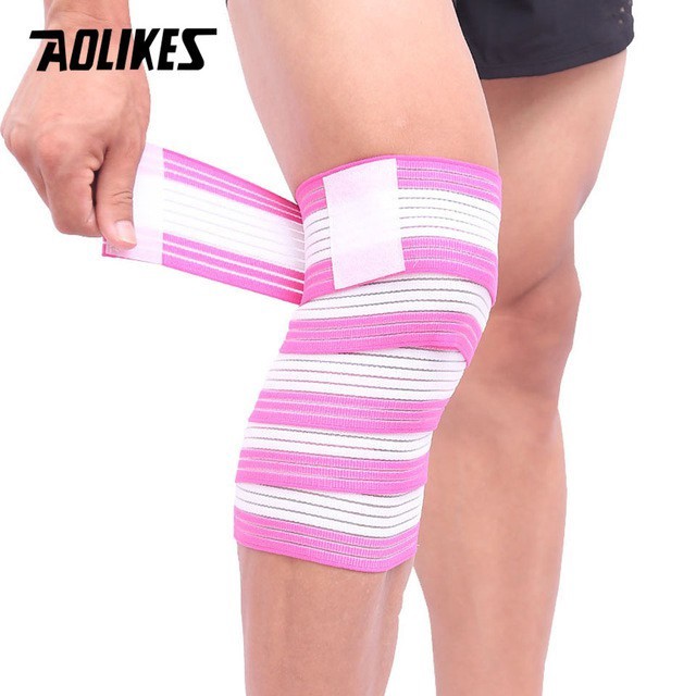 Băng Cuốn Đàn Hồi Bảo Vệ Đầu Gối Khủy Tay Cao Cấp Aolikes (1 Đôi L90cm)