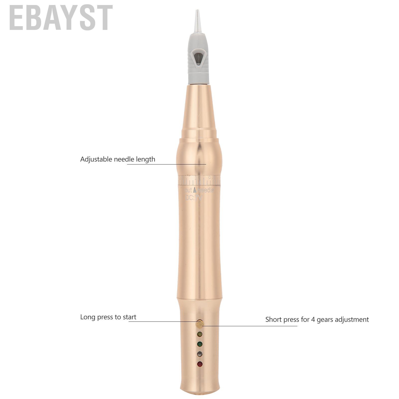 Ebayst Microblading Pen Semi‑Permanent Eyebrow Lip Eyeliner Tattoo Machine with Needles 100‑240V