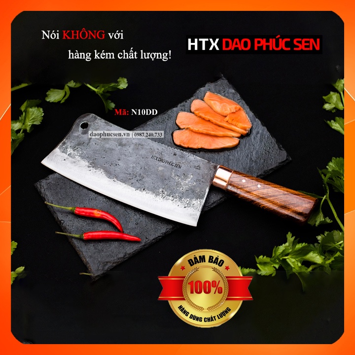 Dao Phúc Sen - Dao Chặt Xương Mới Cán Cẩm Khâu Đồng Đỏ (N10DD)